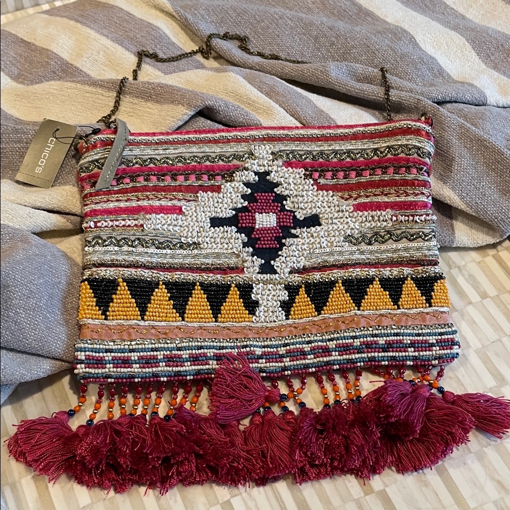 Chicos Bella Canvas Multicolor Patterned Clutch w… - image 1